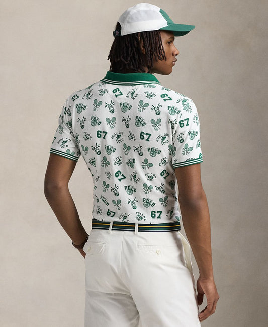 Men's Classic-Fit Print Mesh Polo Shirt