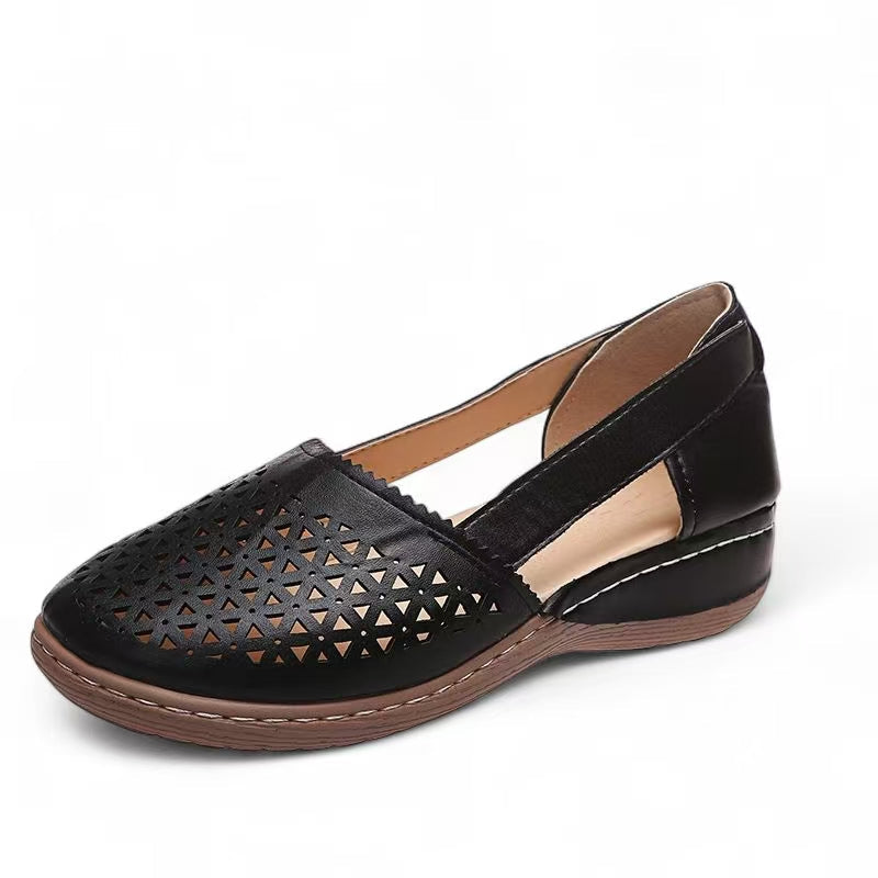 💝Last Day 50% OFF⭐Chic Women's Closed Toe Wedges - Wide & Large Size, Pain-Relief Arch Support