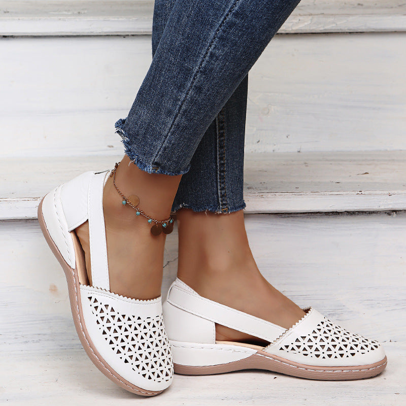 💝Last Day 50% OFF⭐Chic Women's Closed Toe Wedges - Wide & Large Size, Pain-Relief Arch Support