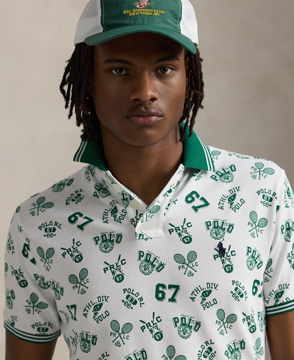 Men's Classic-Fit Print Mesh Polo Shirt