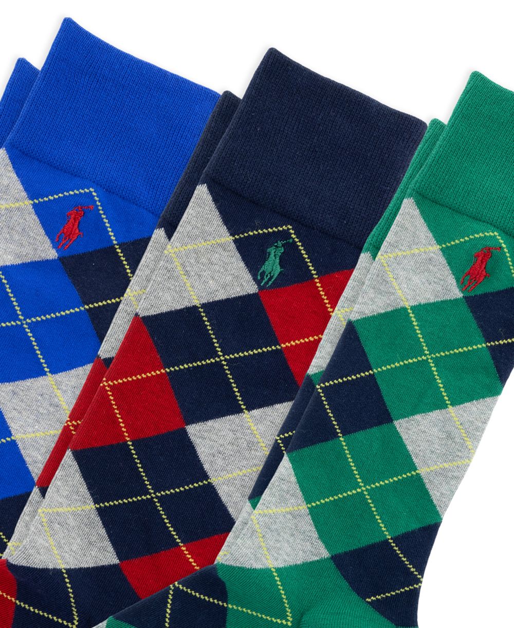 Men's 3-Pack Argyle Dress Socks