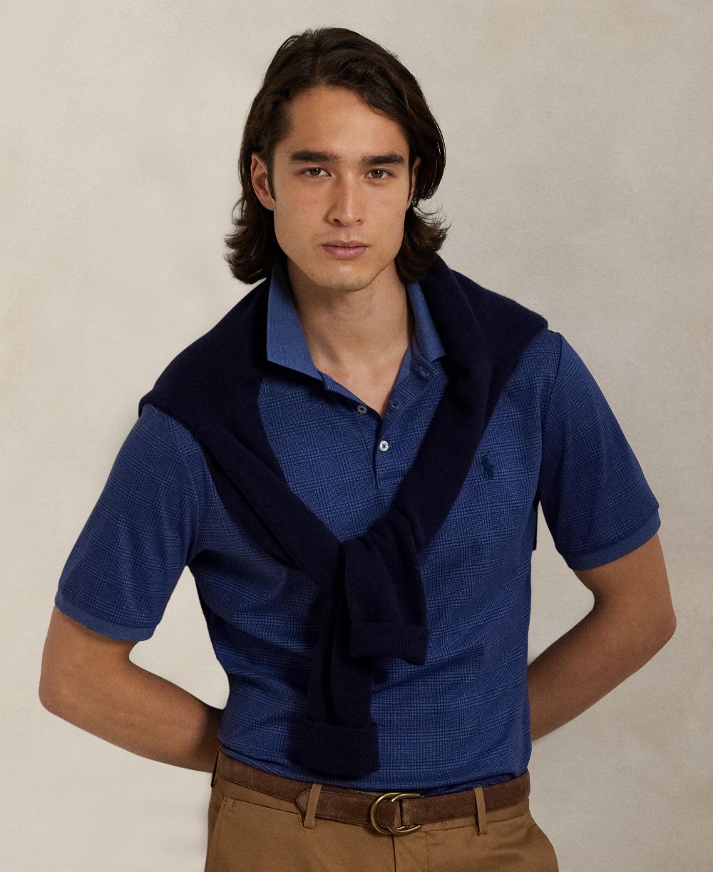 Men's Glen Plaid Polo Shirt