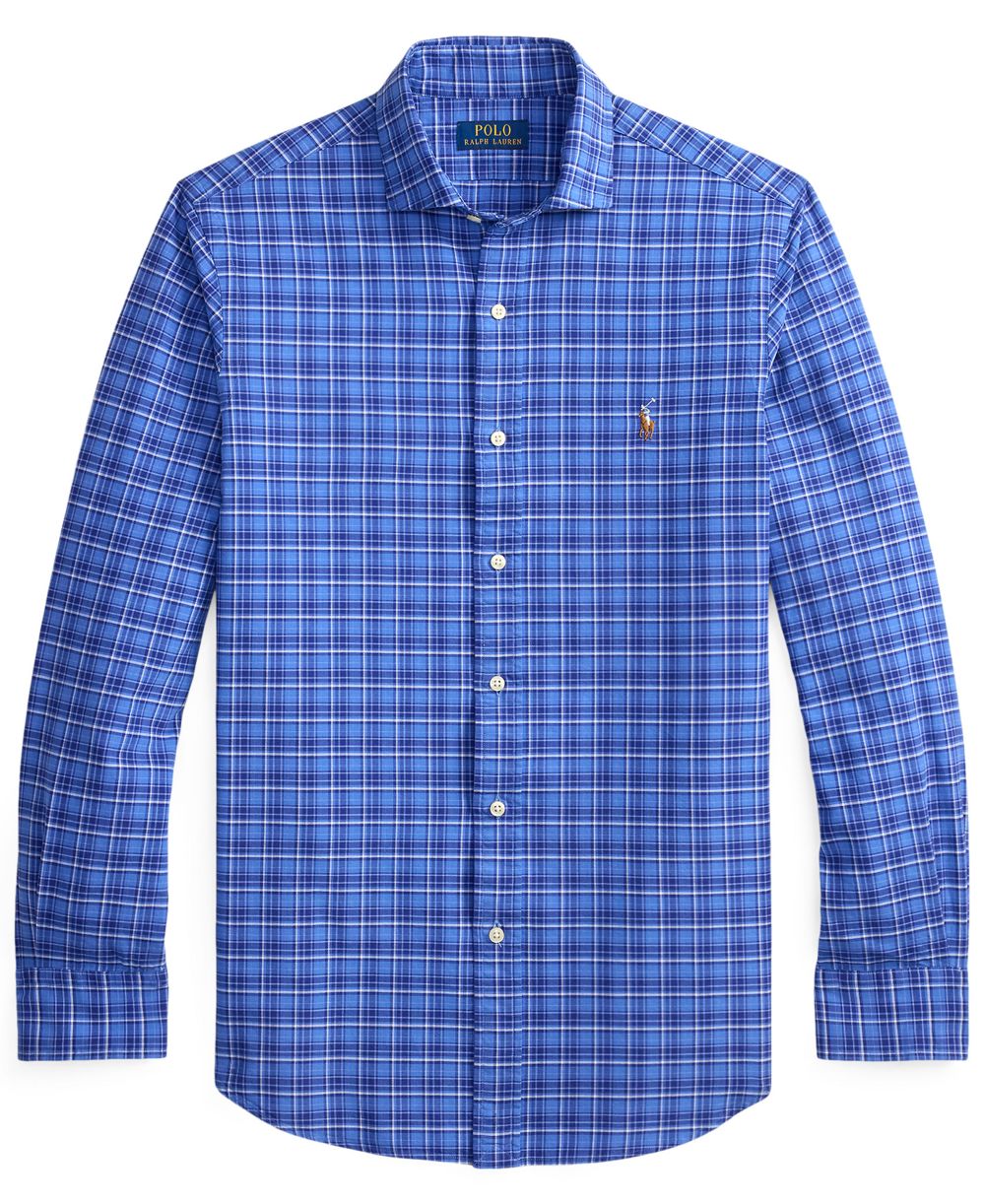 Men's Custom-Fit Plaid Oxford Shirt