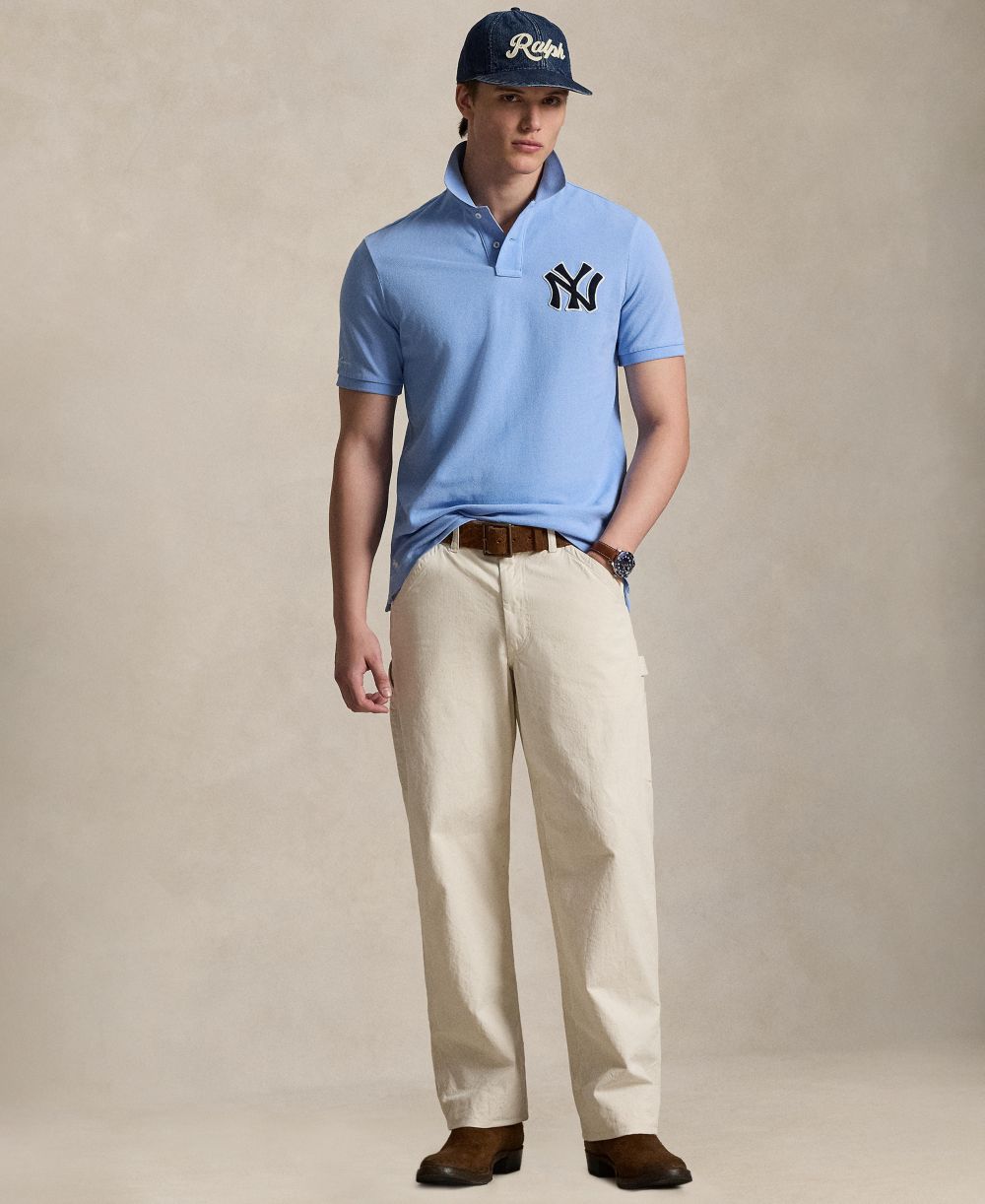 Men's Yankees Logo Mesh Polo Shirt