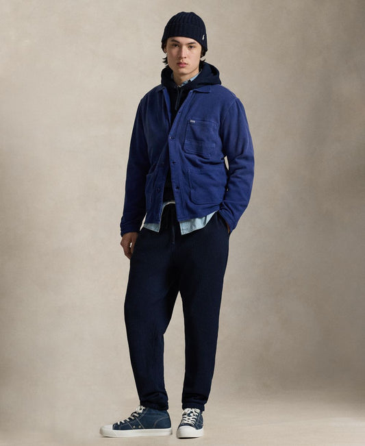 Men's Straight Collar Long-Sleeve Overshirt