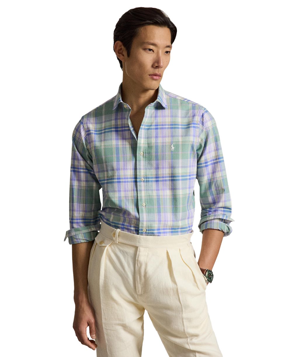 Men's Classic Fit Plaid Brushed Oxford Shirt