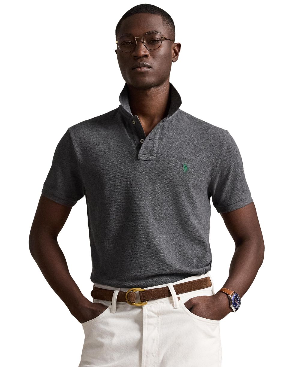 Men's Custom Slim-Fit Mesh Polo Shirt