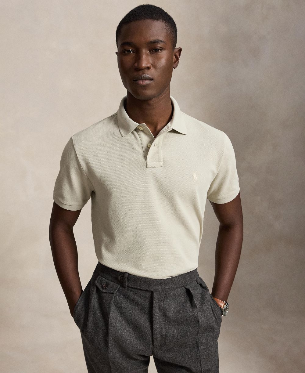 Men's Custom Slim-Fit Mesh Polo Shirt