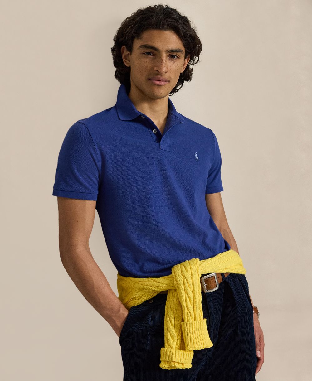 Men's Custom Slim-Fit Mesh Polo Shirt